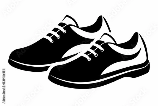 Obraz pair of shoes line art silhouette vector illustration