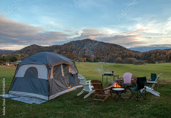 Obraz camping in the mountains