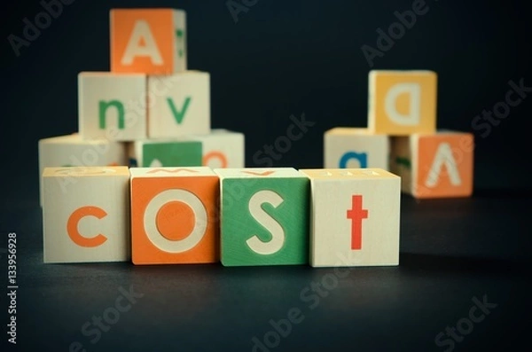 Fototapeta IDEA word with colorful blocks