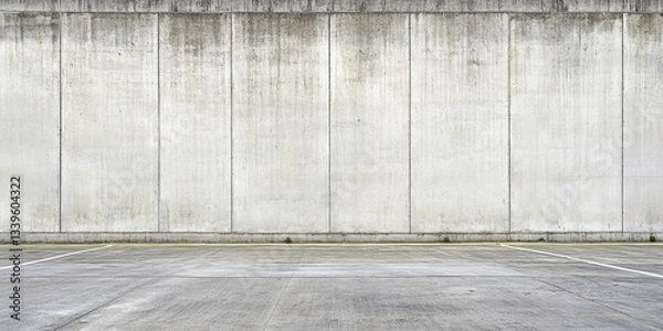 Obraz A large concrete wall with parking spaces on the ground
