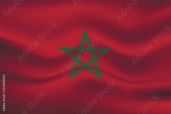 Fototapeta Flag of Morocco. Moroccan national symbol in official colors. Template icon. Abstract vector background.