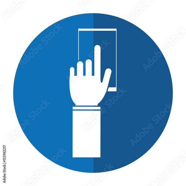 Fototapeta  touch smartphone device app shadow vector illustration eps 10
