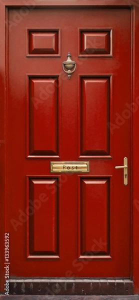 Fototapeta red door isolated