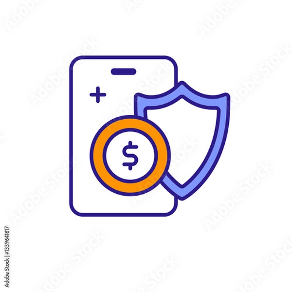 Fototapeta Colored Protection Icon for Data Privacy.