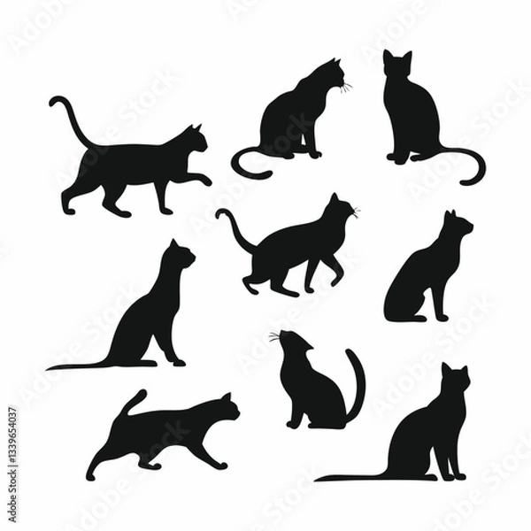 Fototapeta Cat silhouette bundle vector design