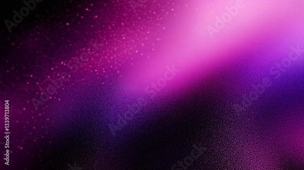 Obraz purple abstract gradient shape on black background dark noise grainy texture glowing banner, power point background, template backdrop