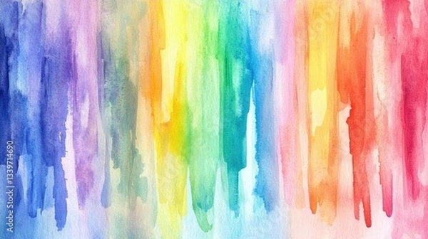 Fototapeta Colorful Watercolor Abstract Background Pattern Design Image Featuring Vibrant Hues And Various Patterns With Soft Colors and Gradient Effects For Visual Use Case and Graphic Designs. Also for
