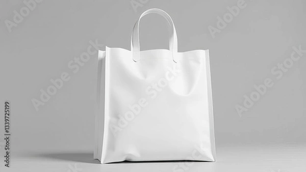 Fototapeta White bag on a gray background , mockup