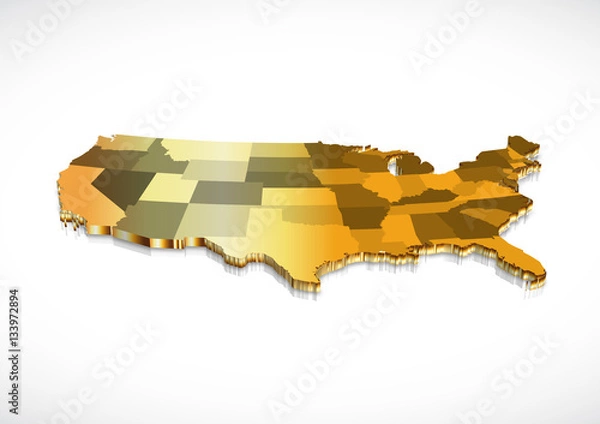 Obraz 3D USA State map