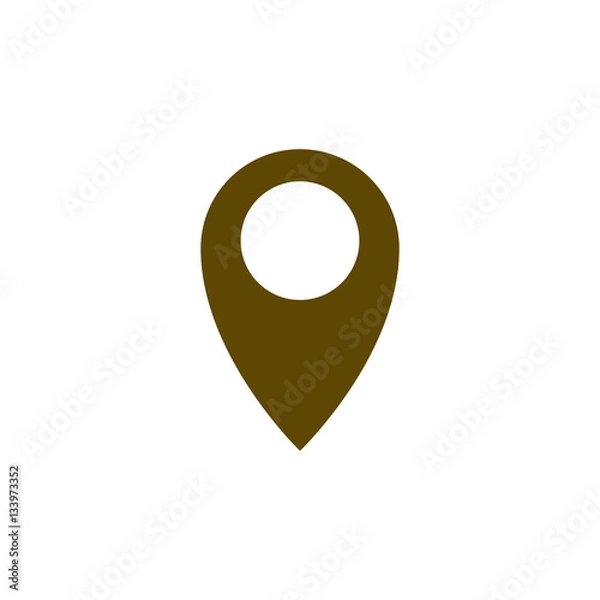 Obraz Flat paper cut style icon of map pointer