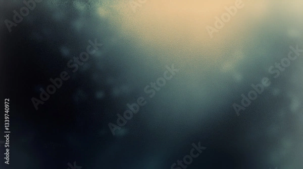Fototapeta dark sage, khaki green, abstract gradient shape on black background dark noise grainy texture glowing banner, power point background, template backdrop