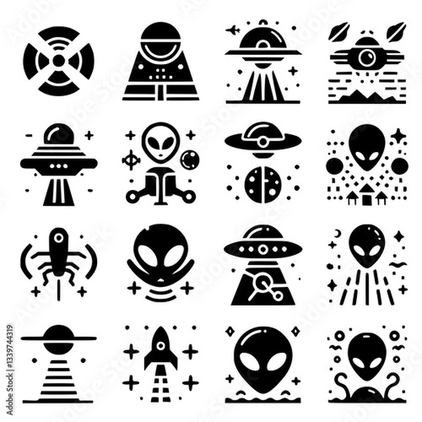 Obraz aliens Icon Set