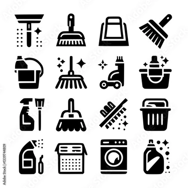 Obraz cleaning Icon Set
