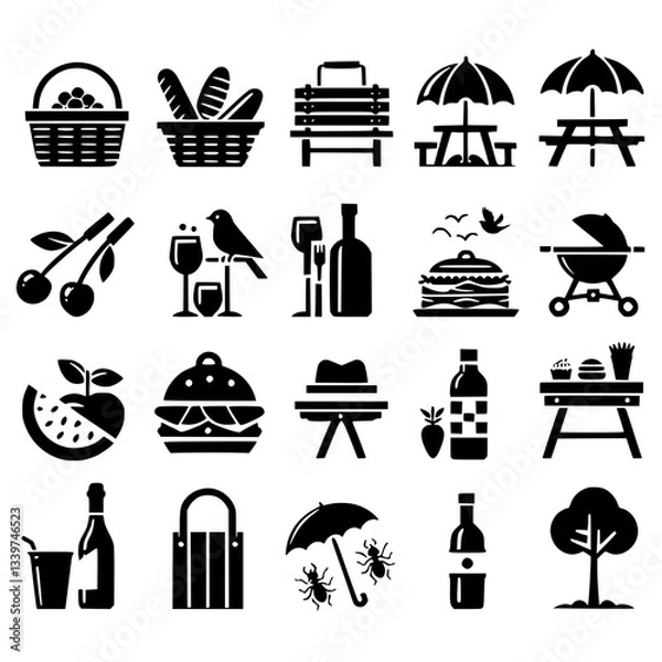 Obraz picnics Icon Set