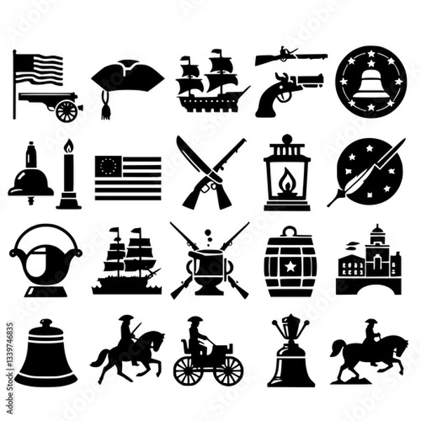Obraz revolutionary war Icon Set