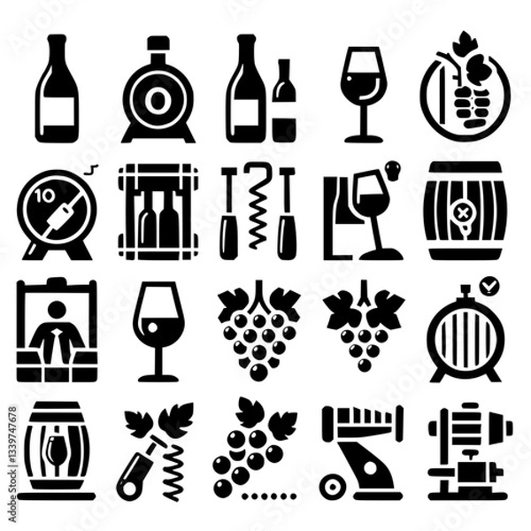 Obraz wine Icon Set