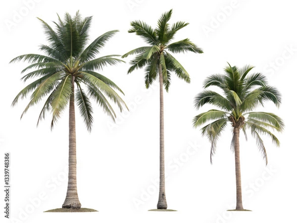 Fototapeta Palm trees in tropical landscape during daylight
