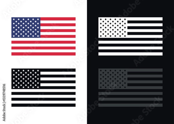 Obraz USA flag icons set