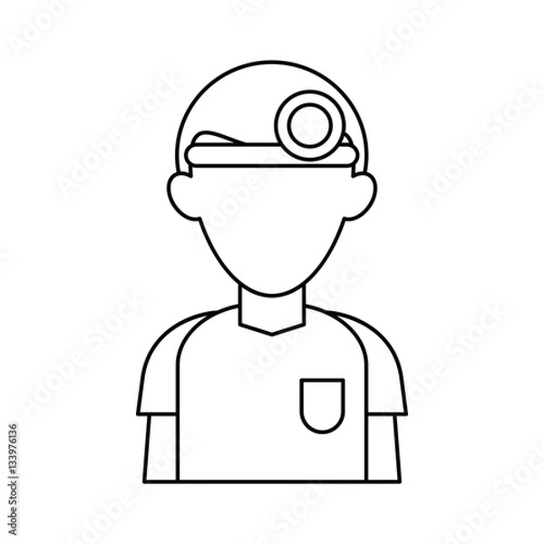 Fototapeta doctor with head mirror uniform surgeon outline vector illustration eps 10