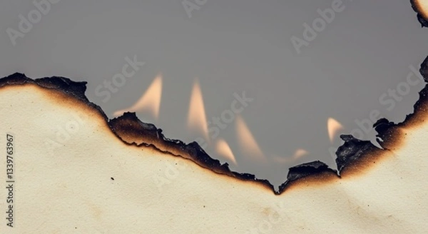 Obraz white paper with one burnt end