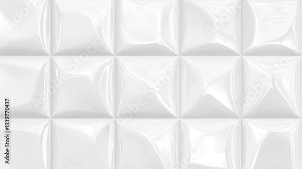 Fototapeta Elegant White Geometric Tiles for Modern Interior Design