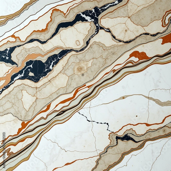 Fototapeta Elegant Marble Pattern with Black and Gold Veins – Natural Stone Texture