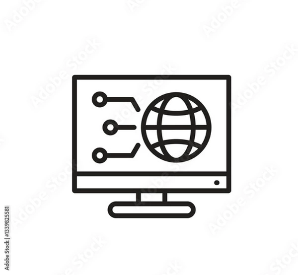 Obraz Video camera icon on internet button. vector image.