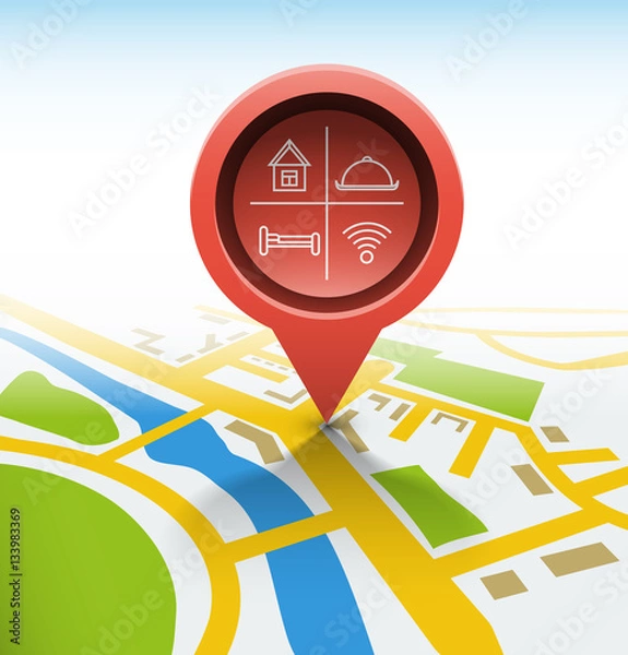 Fototapeta location on the map diagram infographics