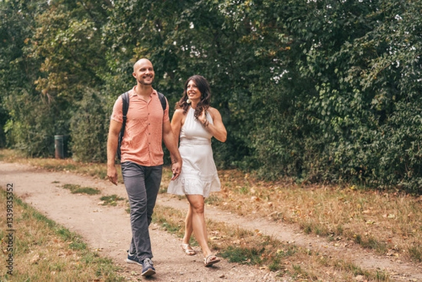 Obraz Romantic couple walking in nature