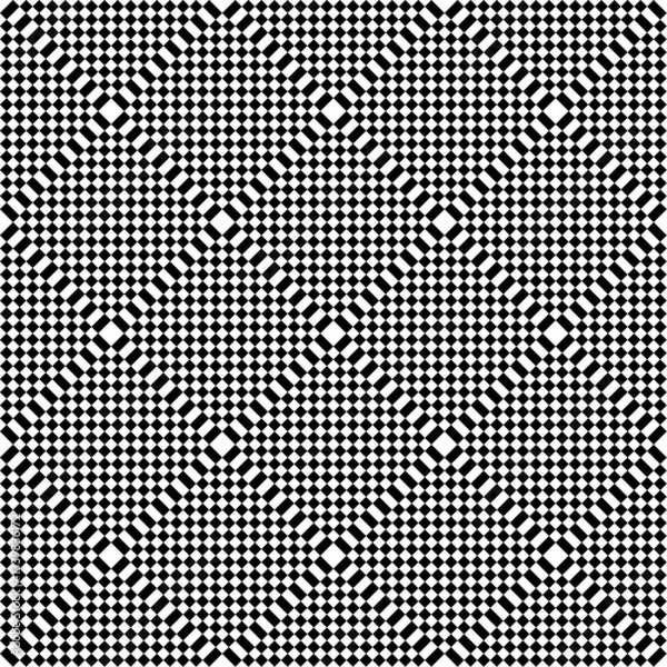 Fototapeta Seamlesss Geometric Checked Black and White Pattern.