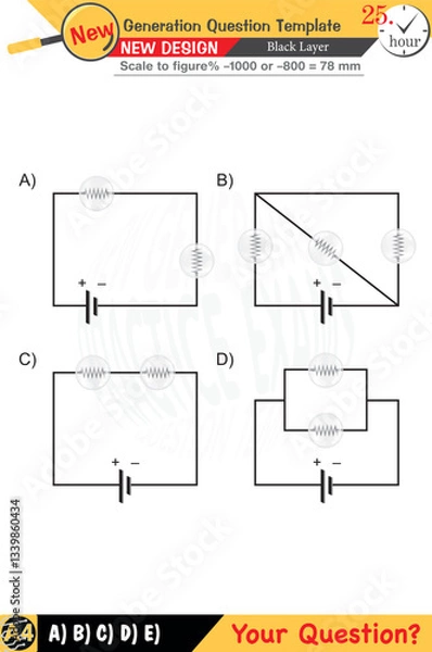 Obraz 2026, Physics, Physical concepts, High school, middle school, exam question template, numerical lessons, verbal lessons, Next generation problems, for teachers, editable, black layer, eps