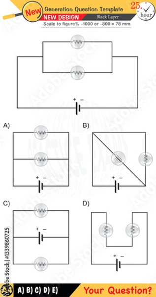 Obraz 2026, Physics, Physical concepts, High school, middle school, exam question template, numerical lessons, verbal lessons, Next generation problems, for teachers, editable, black layer, eps