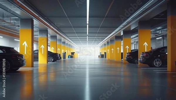 Obraz Modern Parking Garage: Design, Structure, and Vehicle Flow Optimization