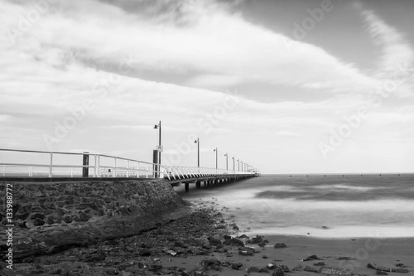Fototapeta Shorncliffe Pier in the late afternoon in Queensland, Australia.