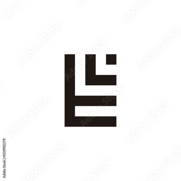 Fototapeta Letter tL dot geometric symbol simple logo vector