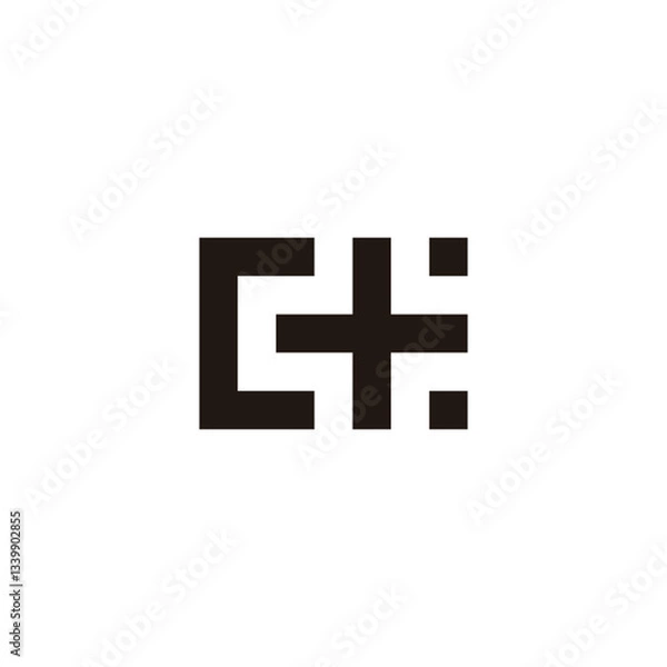 Obraz Letter C plus, square geometric symbol simple logo vector