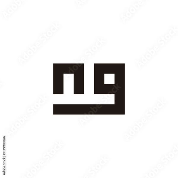 Fototapeta Letter ng square, unique geometric symbol simple logo vector
