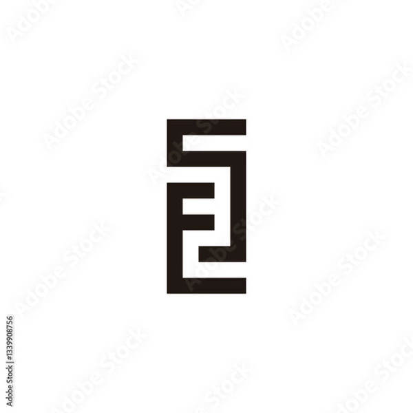 Fototapeta Letter ES square geometric symbol simple logo vector