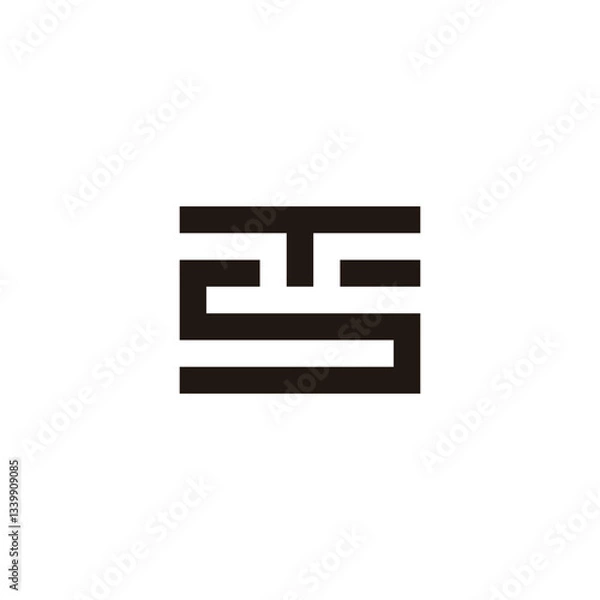 Fototapeta Letter TS square geometric symbol simple logo vector