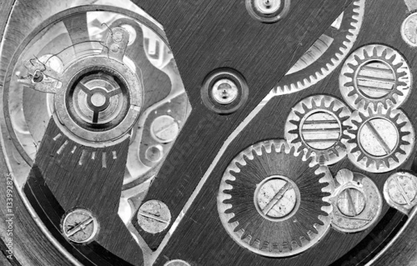 Fototapeta clockwork old mechanical USSR watch, high resolution and detail