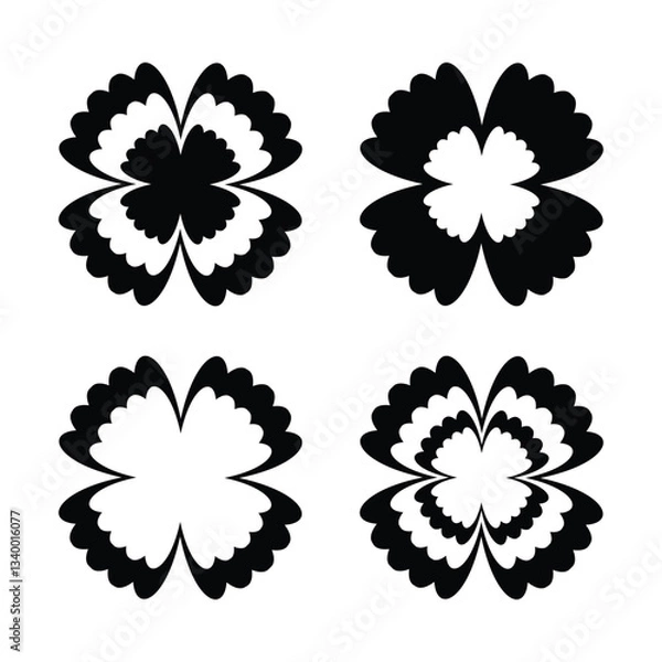Obraz Abstract flower icon set 