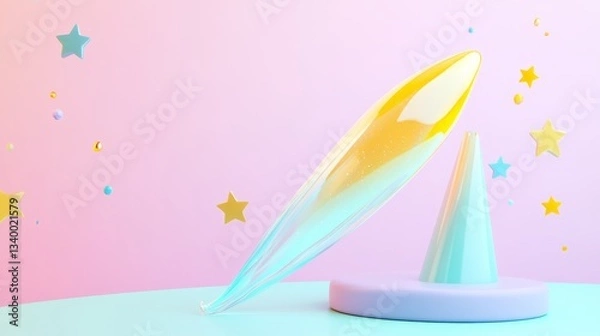 Fototapeta Space Pastel Yellow Overview Comet Stand Empty Cosmic
