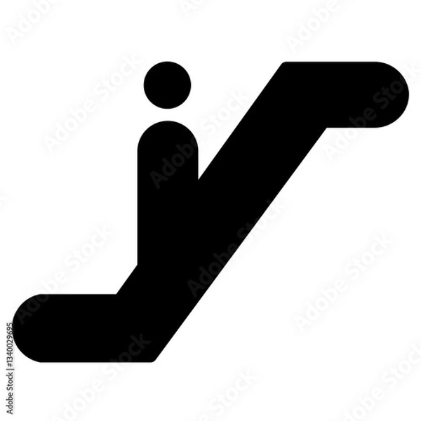 Obraz Escalator Man Business Glyph Icon