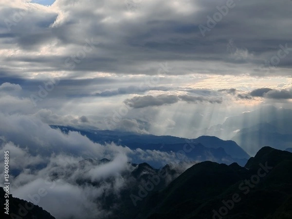 Fototapeta clouds over the mountains
