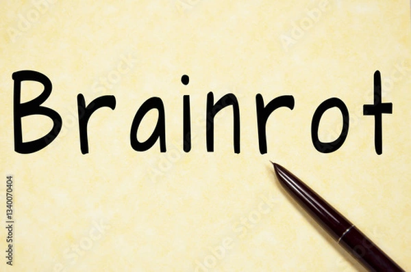 Obraz Brainrot word write on paper