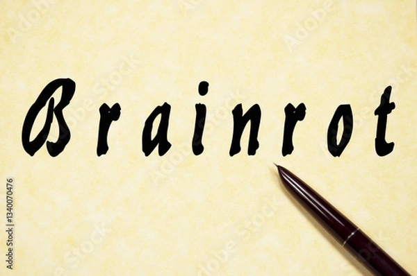 Obraz Brainrot word write on paper