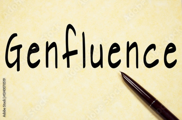 Obraz Genfluence word write on paper