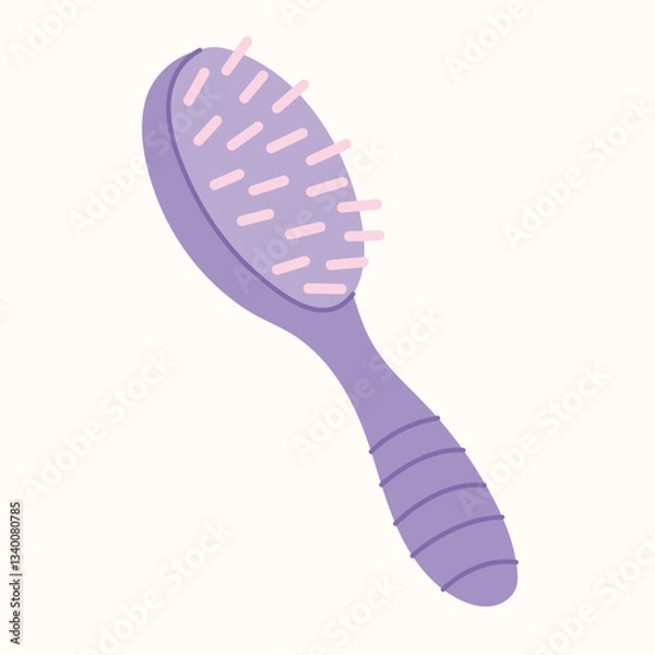 Obraz Hairbrush. Vector illustration in cartoon style on light isolated background