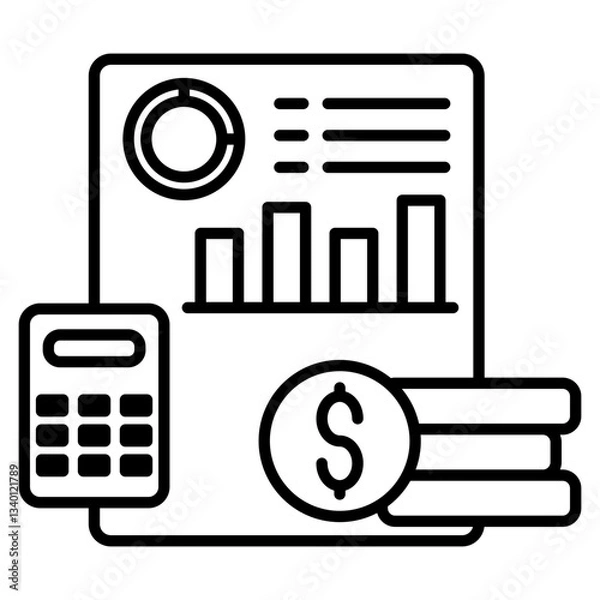 Fototapeta finance calculation icon