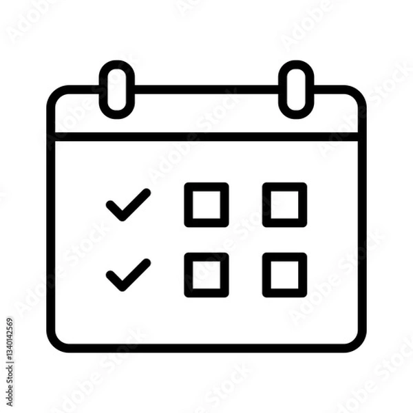 Fototapeta Calendar icon with check marks for holidays.
